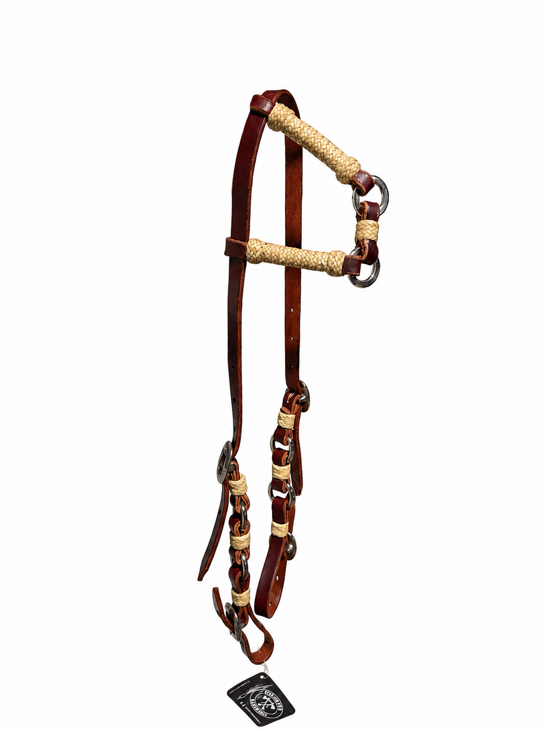 One Ear Rawhide Ring Headstall