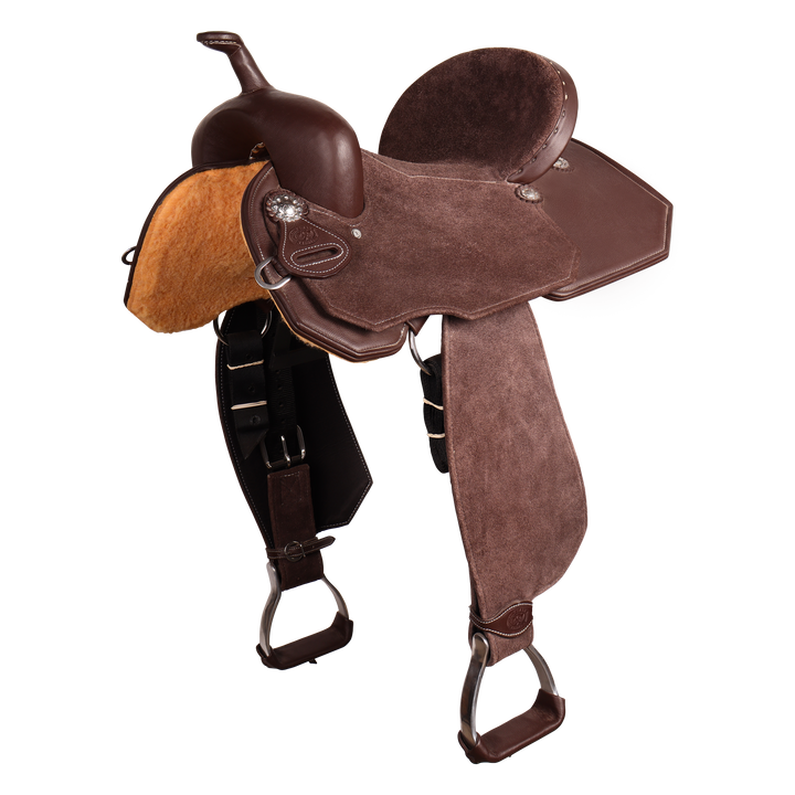 Full Neoprene Mixed Brown Barrel Saddle