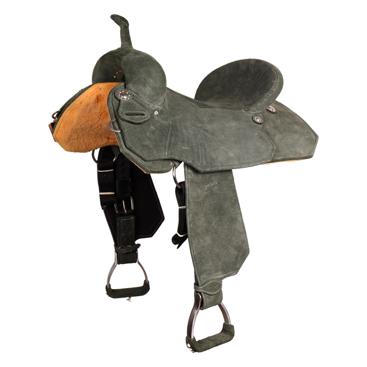 Full Neoprene Moos Green Barrel Saddle