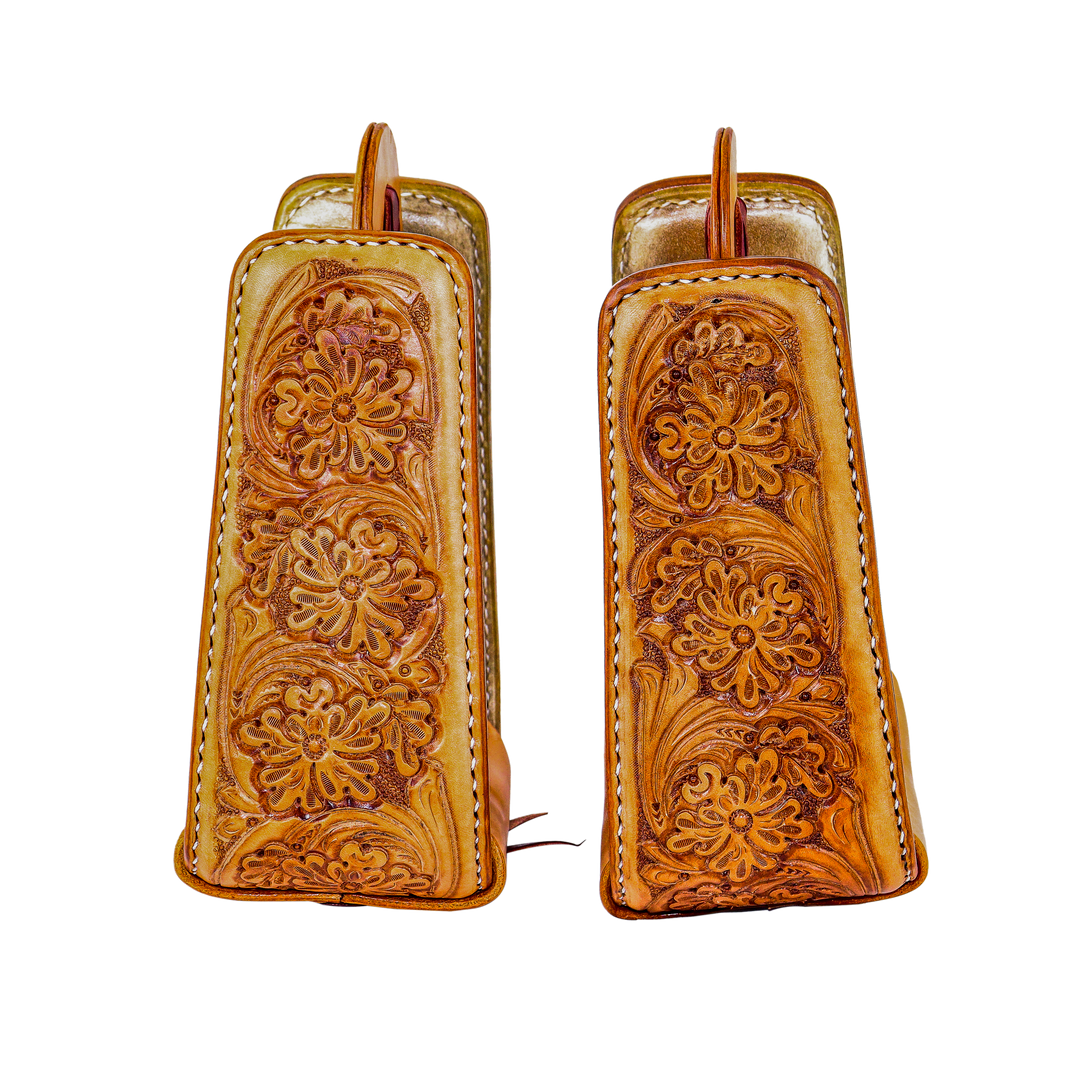ROPER LEATHER AND RAWHIDE COVERED STIRRUPS