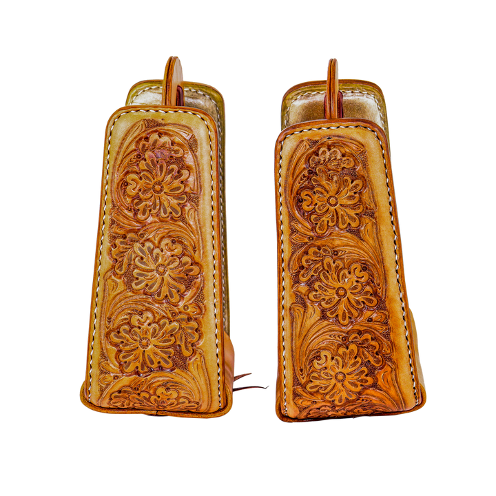 ROPER LEATHER AND RAWHIDE COVERED STIRRUPS