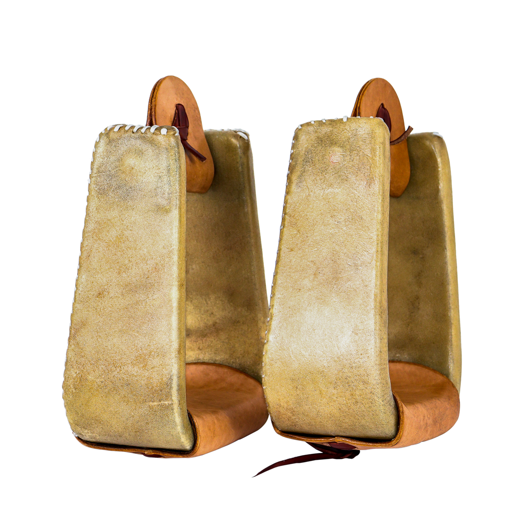 RAWHIDE COVERED DEEP ROPER STIRRUP