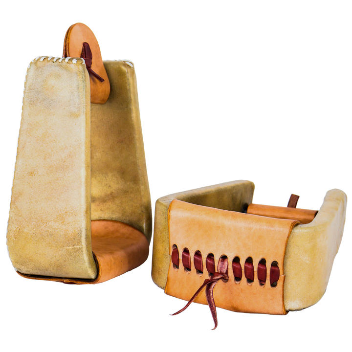 RAWHIDE COVERED DEEP ROPER STIRRUP
